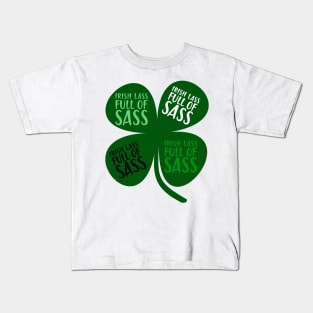 IRISH LASS FULL OF SASS Kids T-Shirt